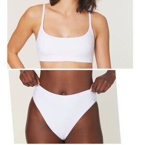 Andie Bikini Set Maui Top 90s‎ High Waisted Bottom White size S NWT